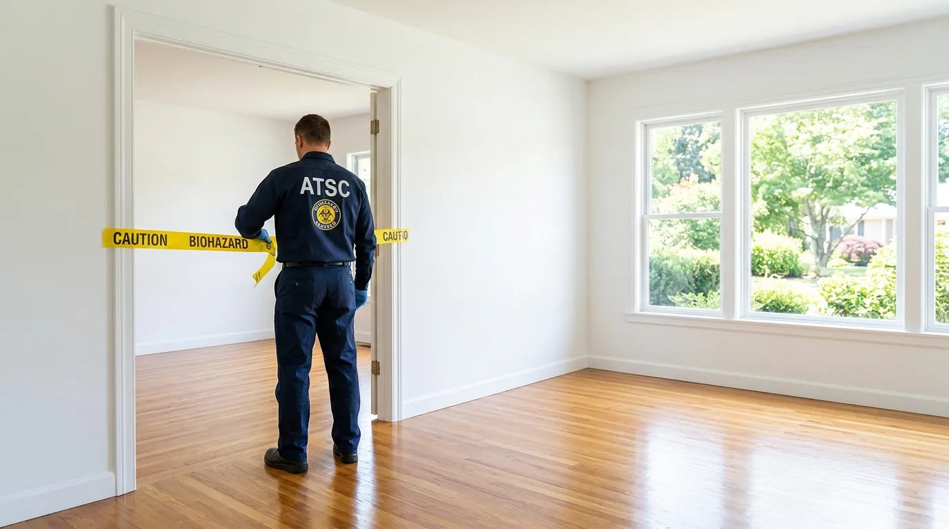 Certified biohazard cleanup crew performing Trauma Scene Cleanup in Kew Gardens